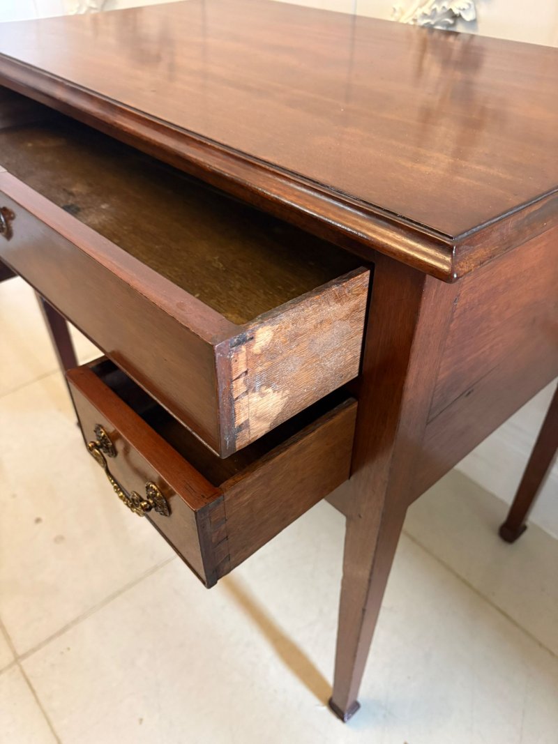 Antique Georgian Mahogany Lowboy / Hall Table / Small Desk - Image 11